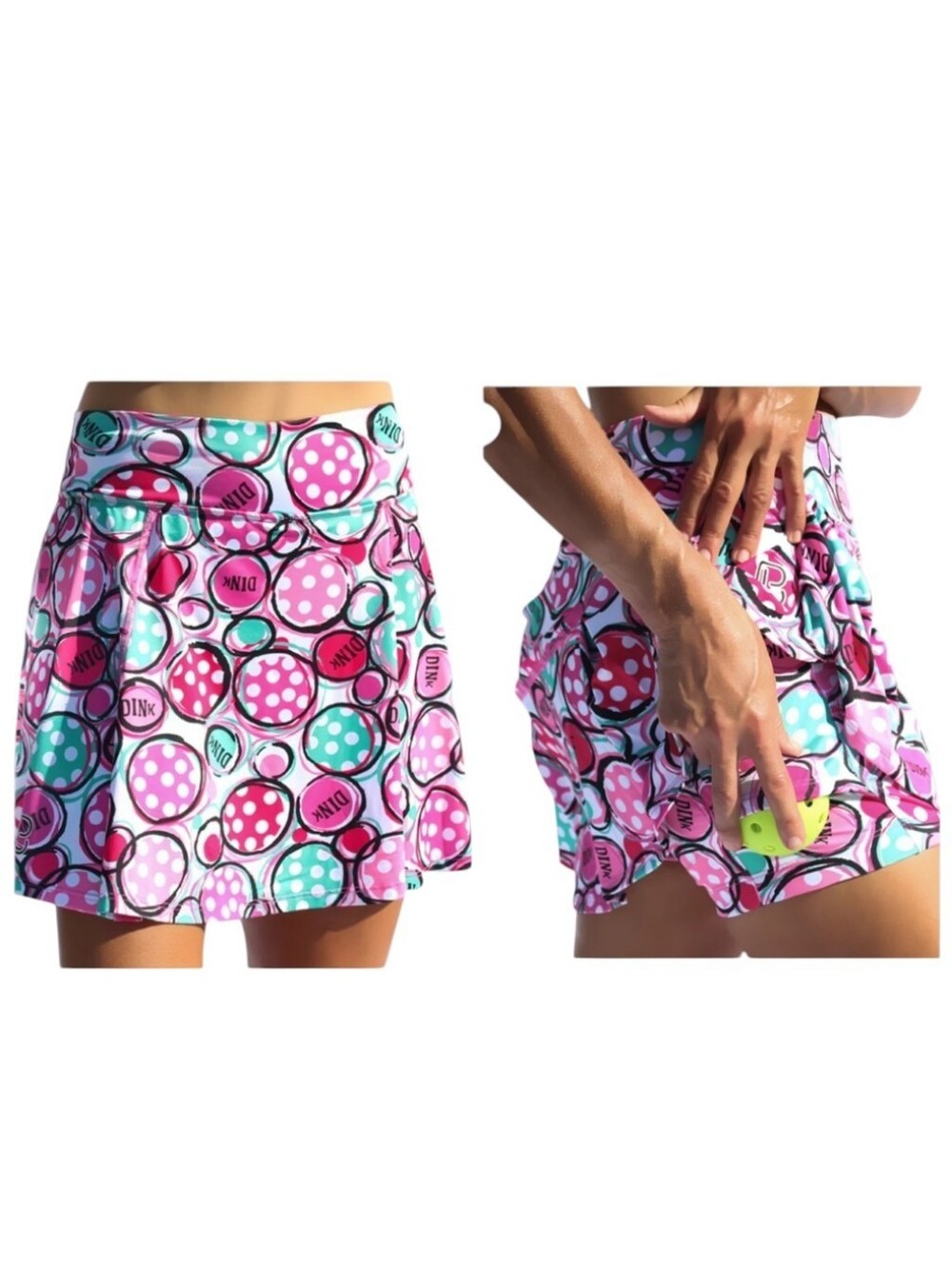 Pickleball Bella PB Aline Skort Dink 2 Pink Blue Skirt With Shorts Underneath
